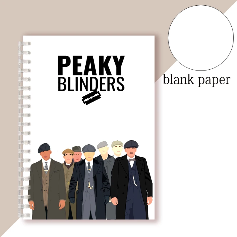 A5 Spiral Notebook For Movie Peaky Blinders Note Book Writing Pads Poster Figure Arthur With Quote Decor Notepad Diary JOURNAL