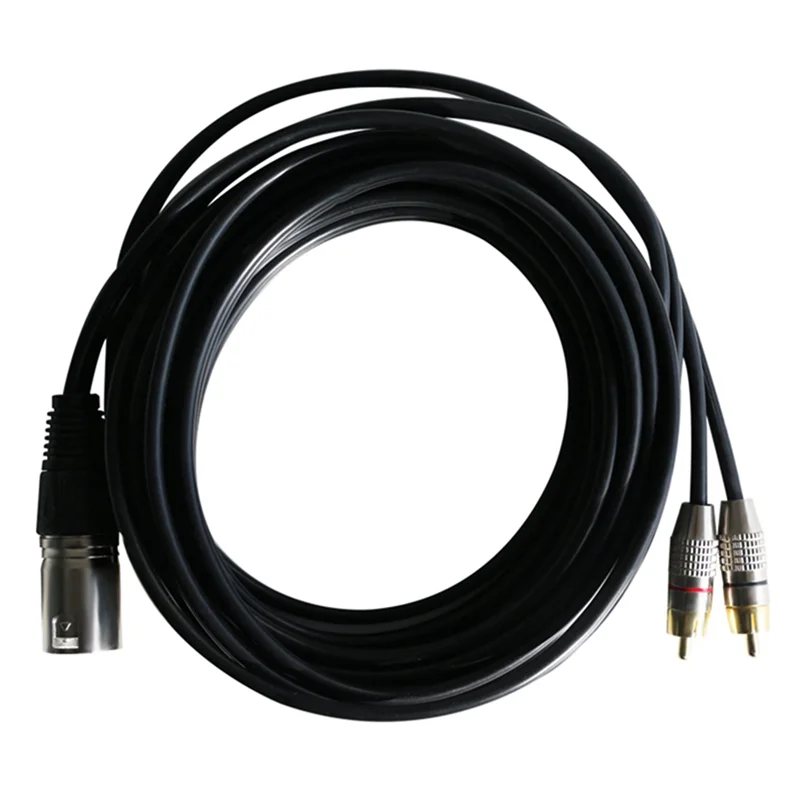 Cabo RCA de áudio A19E 2RCA macho para XLR 3 pinos macho canhão amplificador plugue de mistura cabo AV XLR para cabo RCA duplo