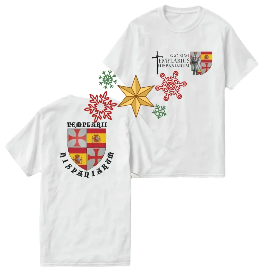 Templarius Crusader Coat of Arms Spanish Knights Templar T-Shirt 100% Cotton O-Neck Short Sleeve Casual Mens T-shirt Size S-3XL