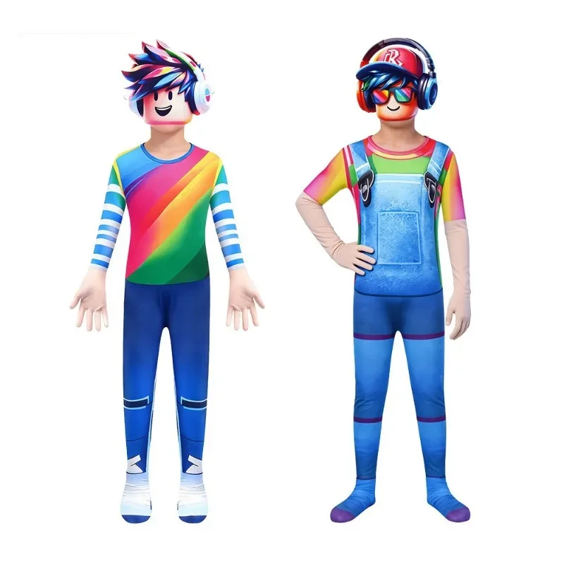 Disfraz de Roblox Cube Man, Mono de Personaje Cuadrado para Halloween, Traje Divertido de Cuerpo Completo para Fiestas y Juegos de Rol