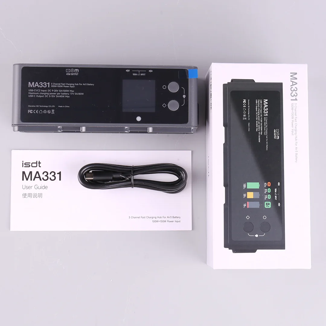 

MA331 Air 3 Charging Hub,200W 3 Channel Smart Battery Charger with APP Connection LCD Display and Discharge for Rc Drone