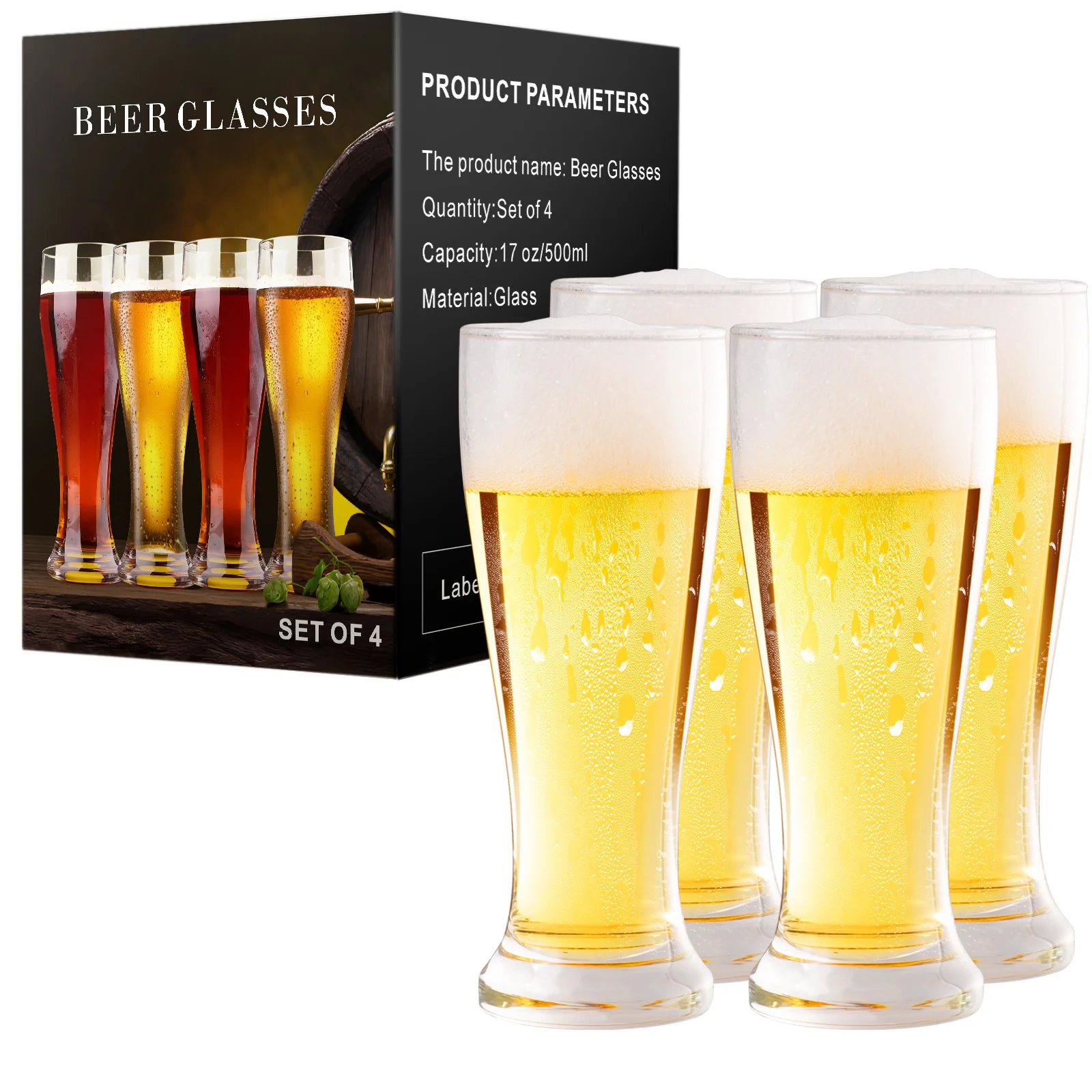 GIANXI 470ml Beer Glass World Cup Large Capacity Home Glass Personality Glass Creative Wine Draft Pilsner Beer Glass