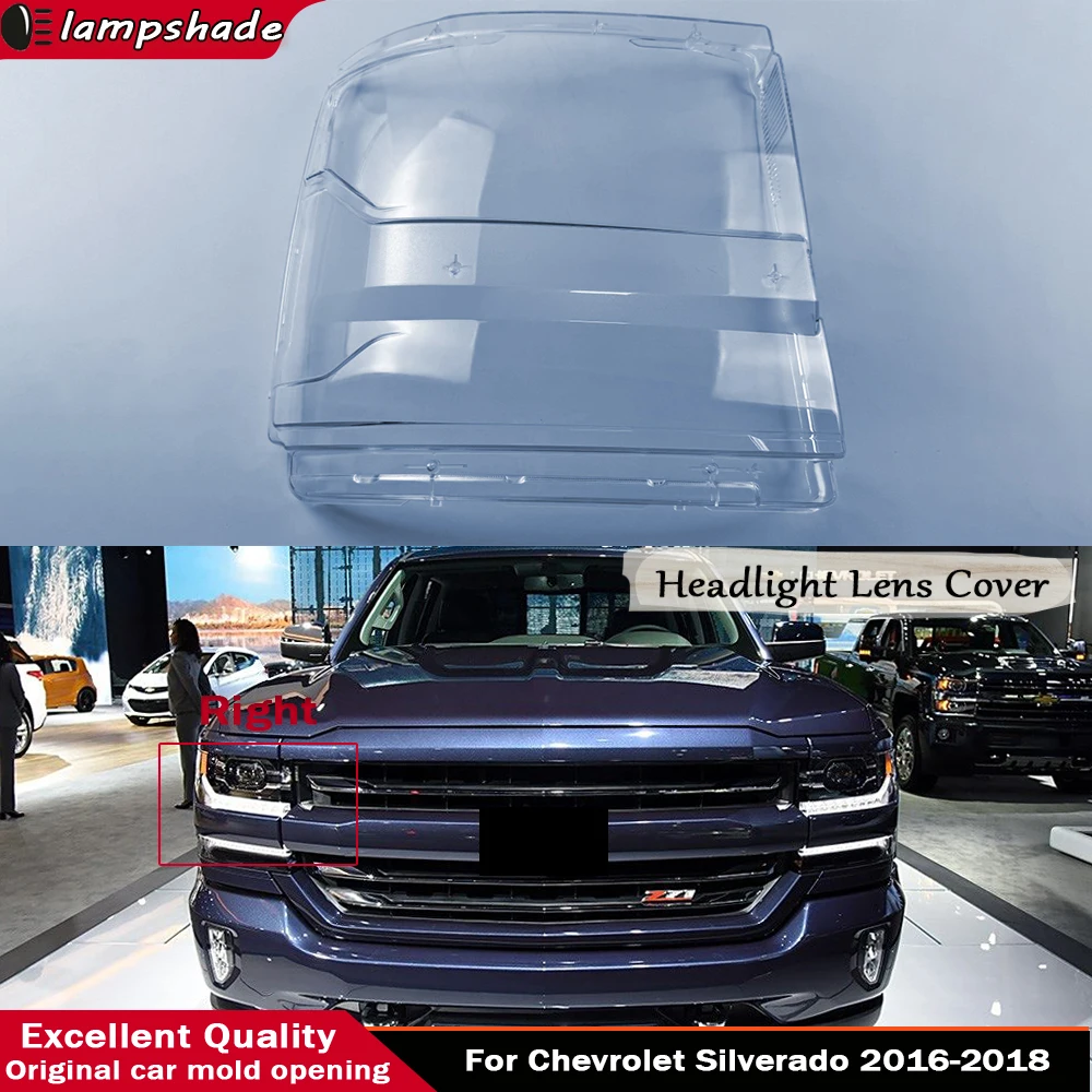 

Car Left Right Front Headlight Lens Cover Transparent Headlamp Shell Car Accessories For Chevrolet Silverado 2016 2017 2018