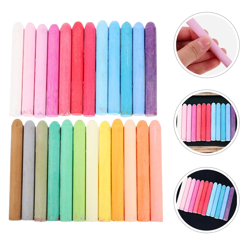

48Pcs Water Soluble Dust Free Chalks Safe Non-Toxic Multi-Function Chalks for Blackboard Sidewalk Painting Chalk