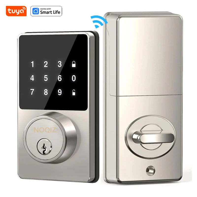 Tuya Smart Lock with password, Keyless Entry Door Lock with Touchscreen Keypads, Easy to Install, App Unlock, 50 User Codes