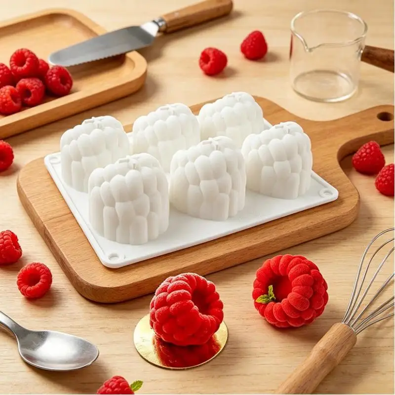 1Pcs Raspberry Fruit Series Silicone Baking Mold Long Lasting Food Safe Mould for Mango Mousse Cake Home Kitchen Baking Classes view 4
