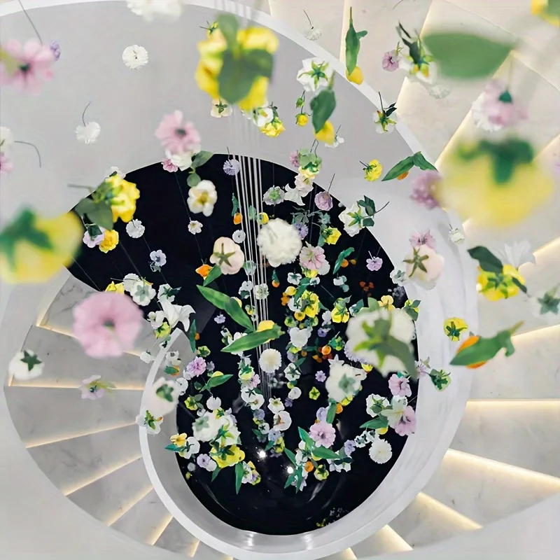 DIY schwimmende Blume Tür Vorhang Material Paket 20 Stück Pflanze zufällige Blumen simulierte Blume Szene Layout Dekoration – Detail 3