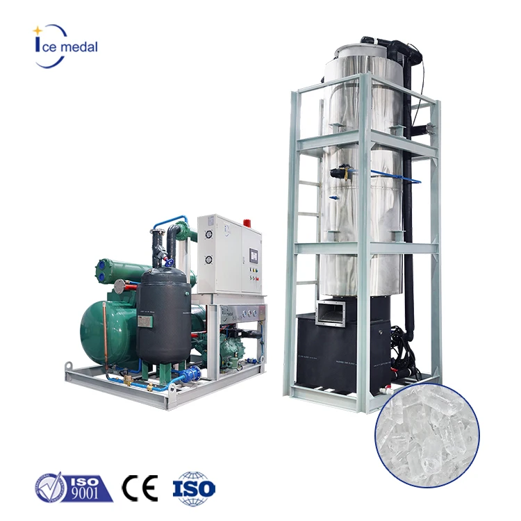 Large-Scale Tube Ice Machine 10Ton/24h for Drink High-Capacity Stable Performance and Energy-saving for Sale Factory Equipment