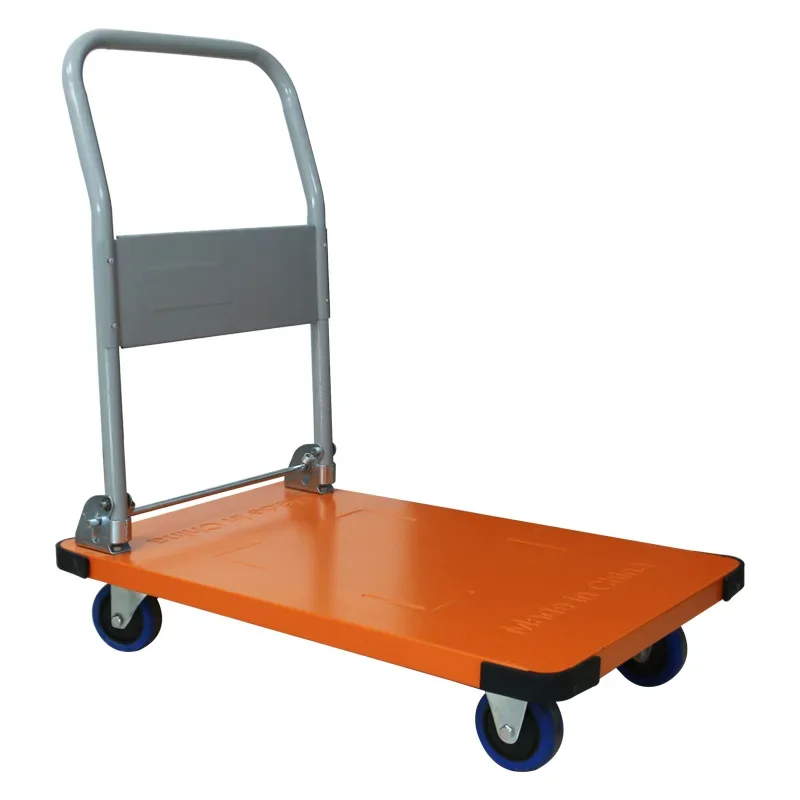 Black Heavy  Foldable Steel  Manual Platform Truck Trolley 300kg