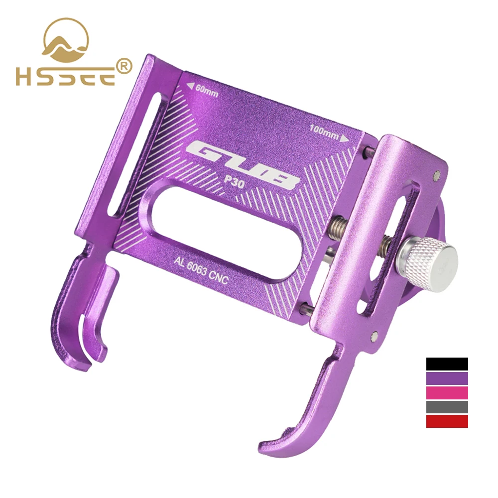 HSSEE Neuer lila Telefonhalter für Mountainbikes, CNC-Aluminiumlegierung 360 °   Drehbarer Fahrrad-Handyhalter Motorrad-Telefonhalterung