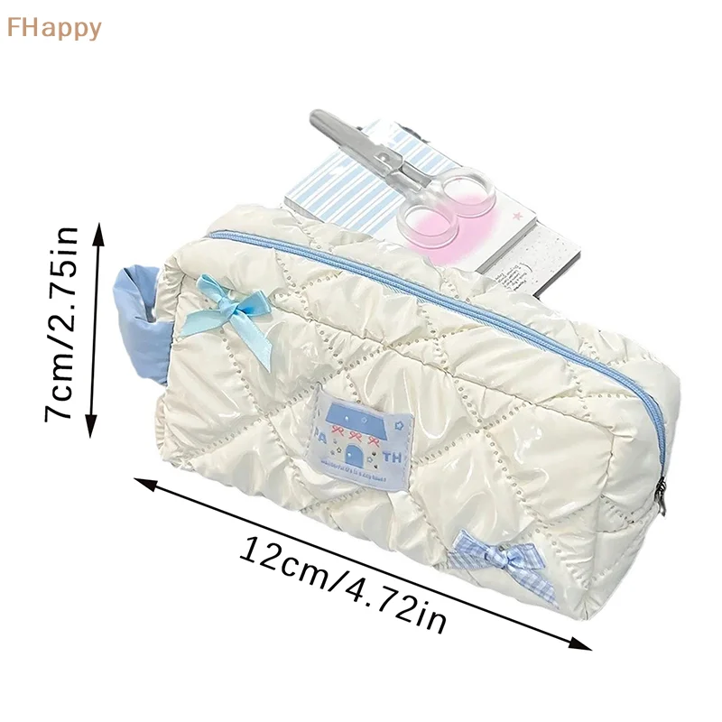 Korean Cute Bow Makeup Bag Women Travel Cosmetic Bag Large Cosmetic Holder Case Portable Cosmetic Pouch Toiletry Bag