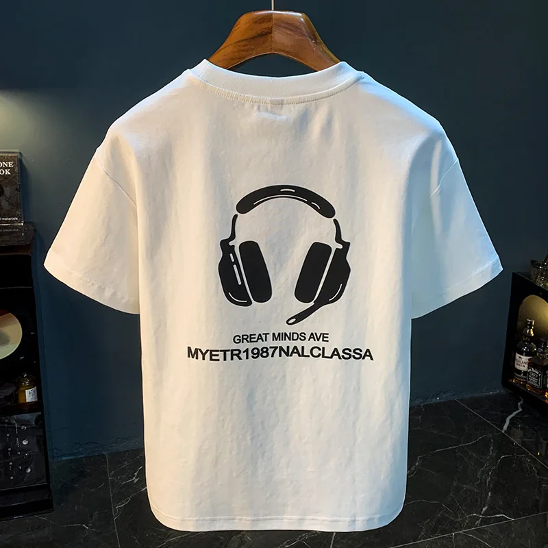High end printed short sleeved T-shirt for men, trendy and loose. Summer 2025