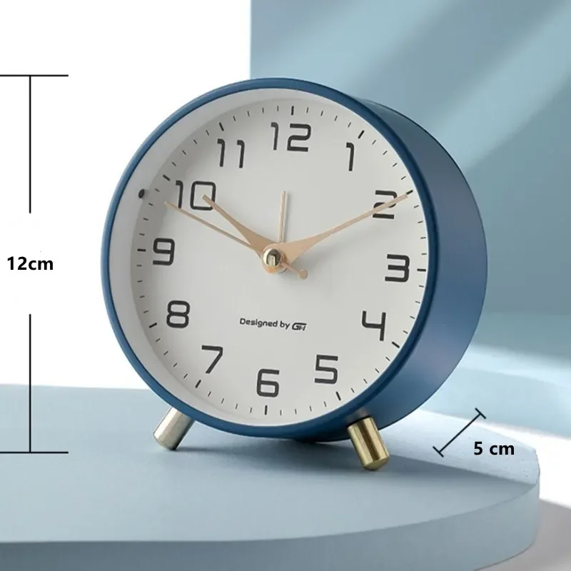 Nordic Luxury Alarm Clock Silent Student Use Frosted Metal Desk Clock Minimalist Clock