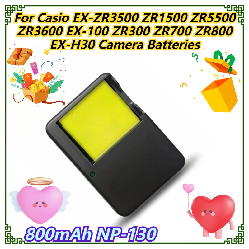 800mAh NP-130 For Casio EX-ZR3500 ZR1500 ZR5500 ZR3600 EX-100 ZR300 ZR700 ZR800 EX-H30 Camera Batteries