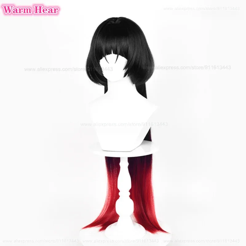لعبة جين دو الاصطناعية 90 سنتيمتر طويل أسود أحمر مختلط اللون قنديل البحر تصفيفة الشعر تأثيري أنيمي شعر مستعار مقاومة للحرارة الشعر هالوين الباروكات