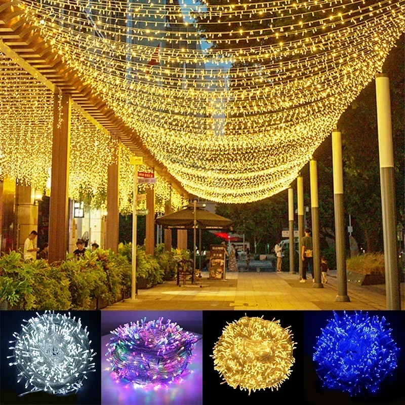 

100M 50M 30M 10M Holiday Led Christmas Lights Outdoor LED String Lights Garland Fairy Lighting Decoration for Party Wedding