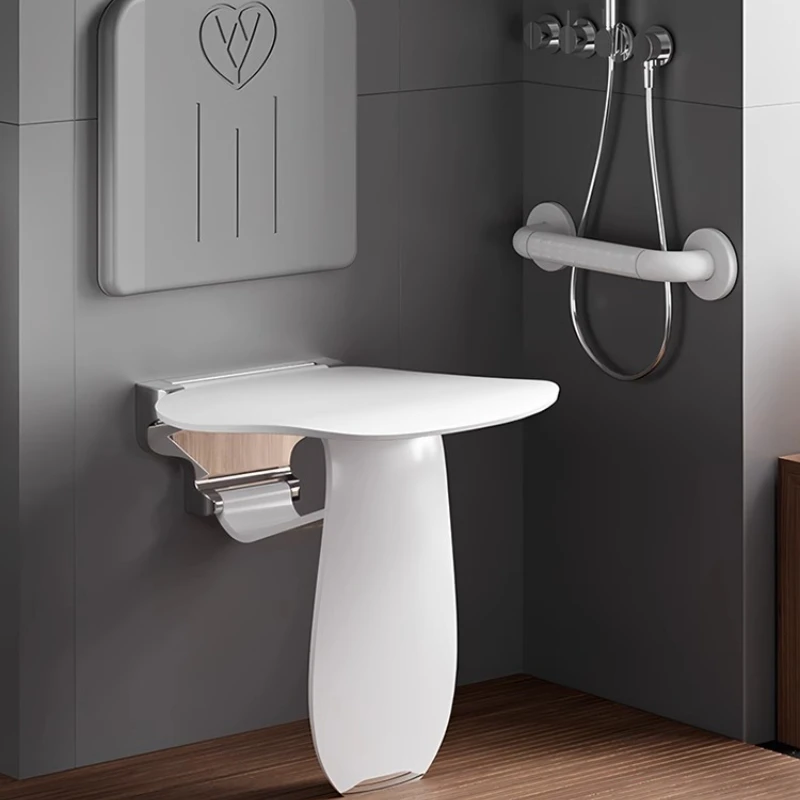 

‌Wall-Mounted Shower Bench, Foldable Bathroom Stool, Non-Slip Bath Chair, Aluminum Entryway Seating Step