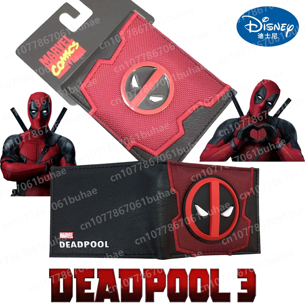 

Deadpool&Wolverine Men's Wallet Leather Billfold Slim Hipster Cowhide Credit Card/ID Holders Coin Purses Foldable Wallet