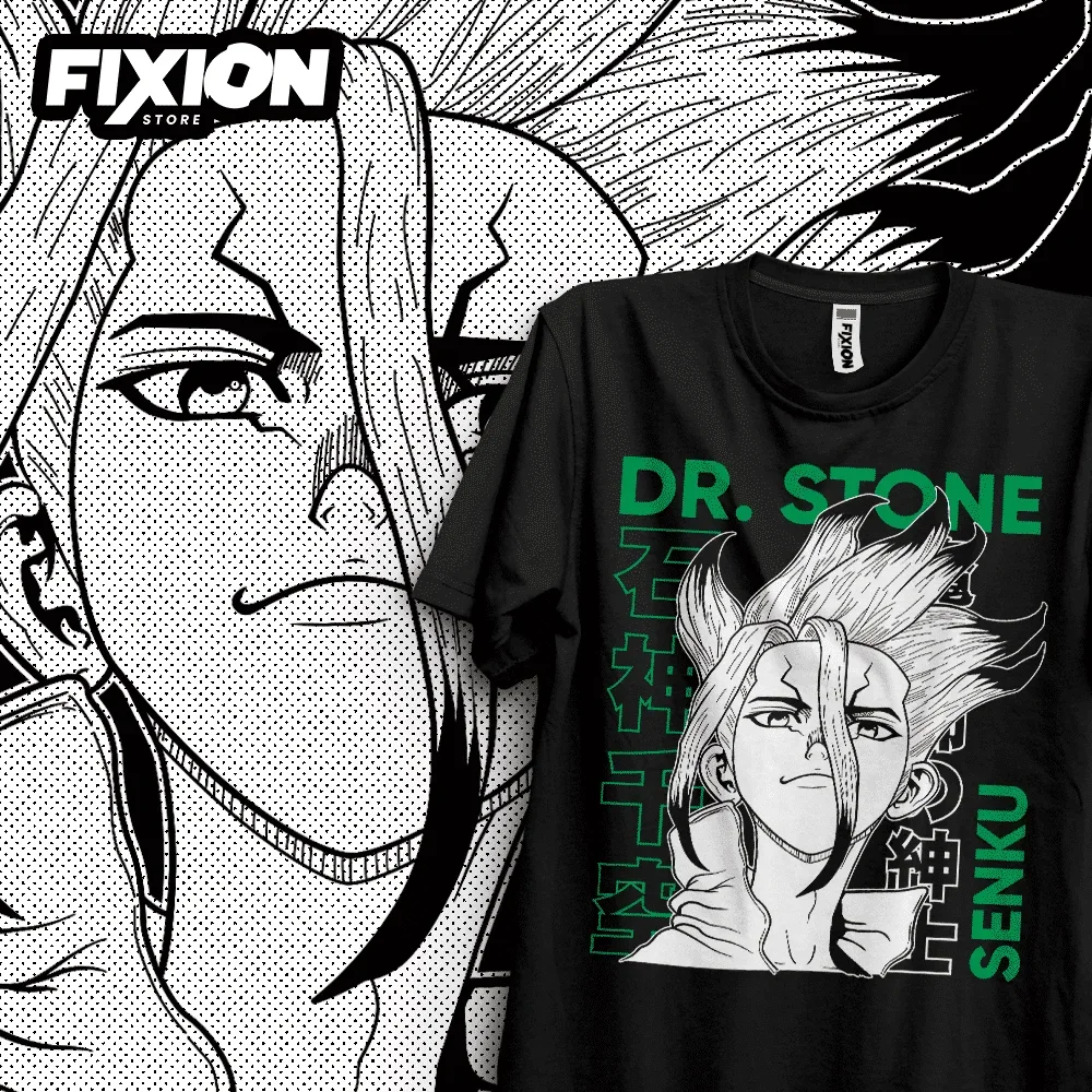 Футболка Dr Stone LAnime в стиле манга, подарок для любителей аниме, хлопок всех размеров Футболка Dr Stone LAnime в стиле манга, подарок для любителей аниме, хлопок всех размеров