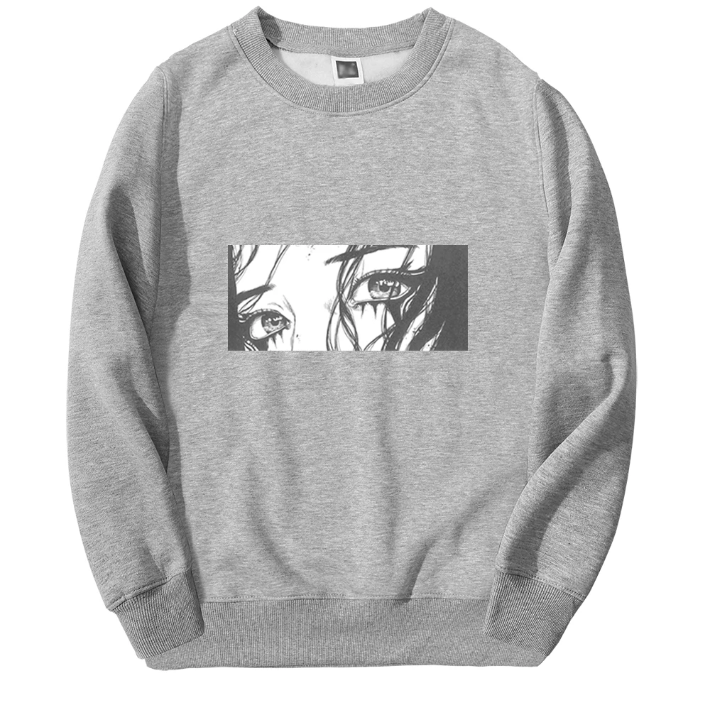 Crying Girl Inspiration Japan Anime Girl Eyes 2022 New Arrival Men Hoodies Casual Pullover O-Neck Men's Sportswear Sweatshirt