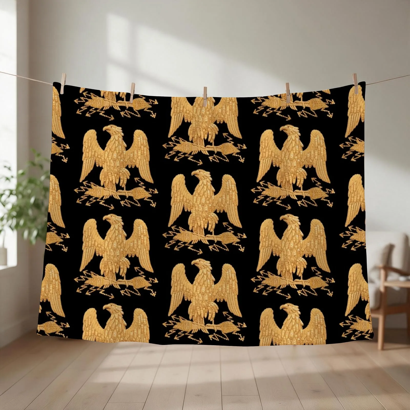 Napoleonic French Imperial Eagle Throw Blanket couch cozy soft plush fuzzy picnic outdoor blanket