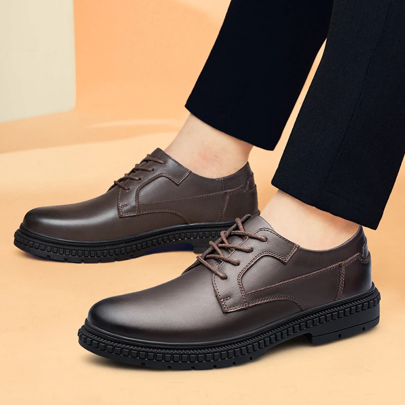 

Минималистичные оксфорды с простым носком, ручная роспись, подошва с краями и дышащей подкладкой, повседневная деловая офисная обувь для мужчин