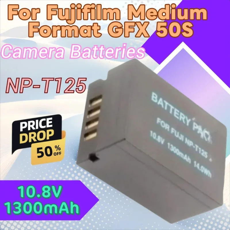 

New Camera Battery 10.8V 1300mAh NP-T125 for Fujifilm Medium Format GFX 50S
