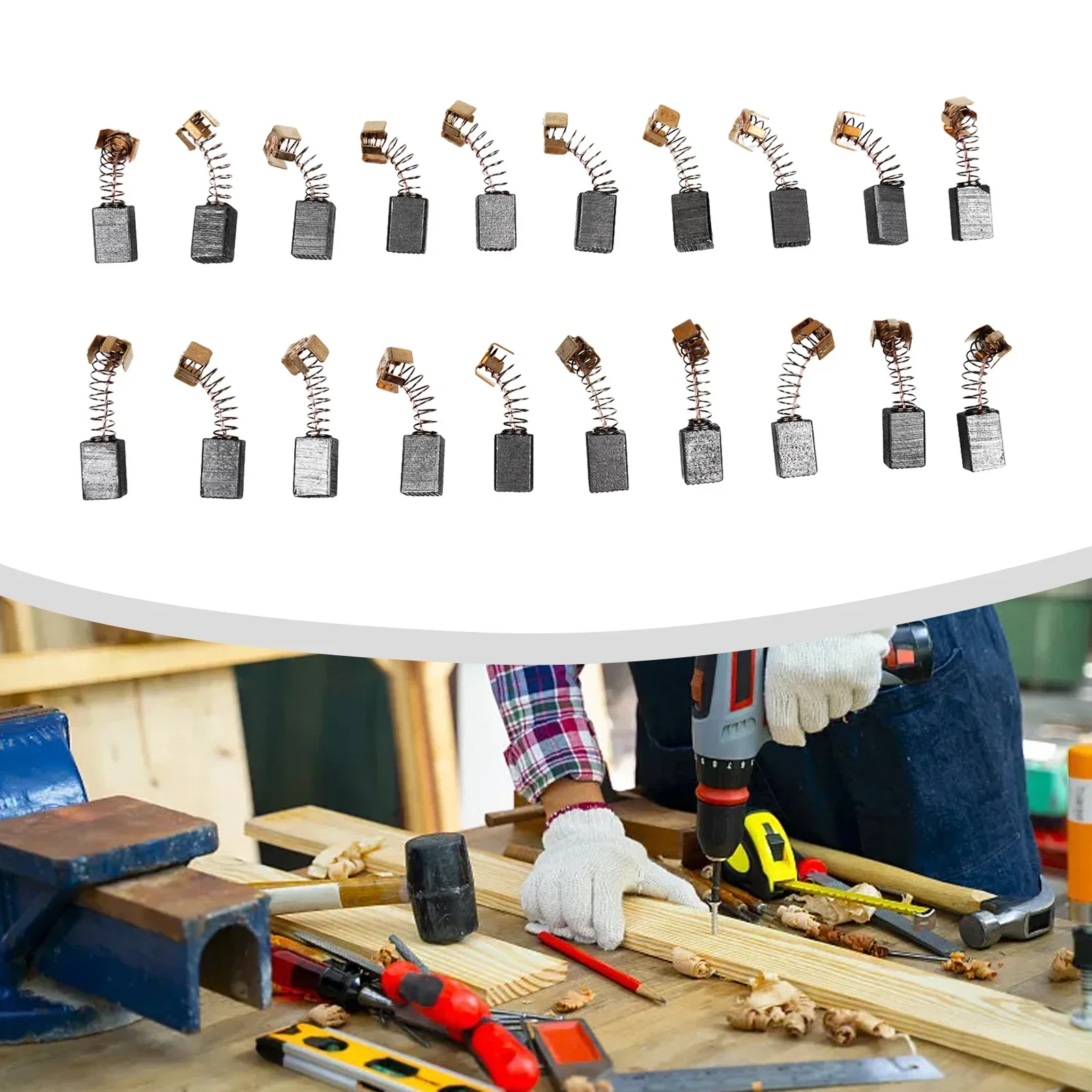 20PCS Carbon Brushes 5*8*12mm For CB57 CB64 CB75 CB85 191627-8 191956-9 Angle Grinder Electric Motor Carbon Brushes accessories