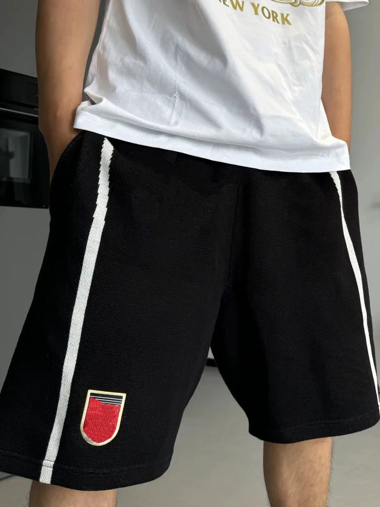 

Летние повседневные прямые брюки из трикотажа Collaboration Edition, средней длины, с эластичным поясом.