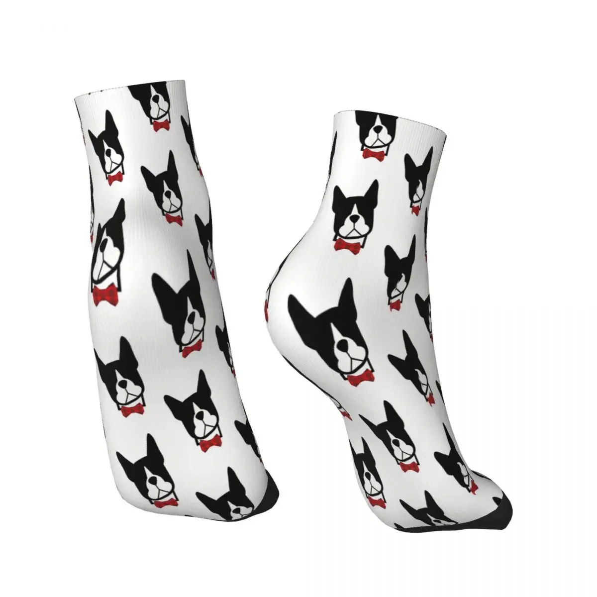 Classic Terrier Head Tilt With Bowtie Ankle Socks Male Mens Women Summer Stockings Hip Hop