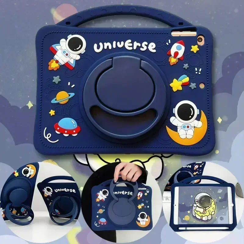 حافظة أطفال لهاتف Xiaomi RedMi Pad SE 11 "2023 RedMi Pad 10.61" غطاء لوحي Xiaomi 5 Mipad 6 Pro 11 360 مقبض دوران حامل Funda