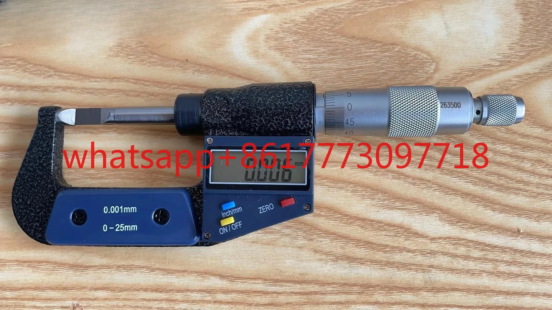 

Electronic digital display knife edge micrometer Electronic digital display blade micrometer 0-25mm * 0.001 Thickness 0.4 0.7