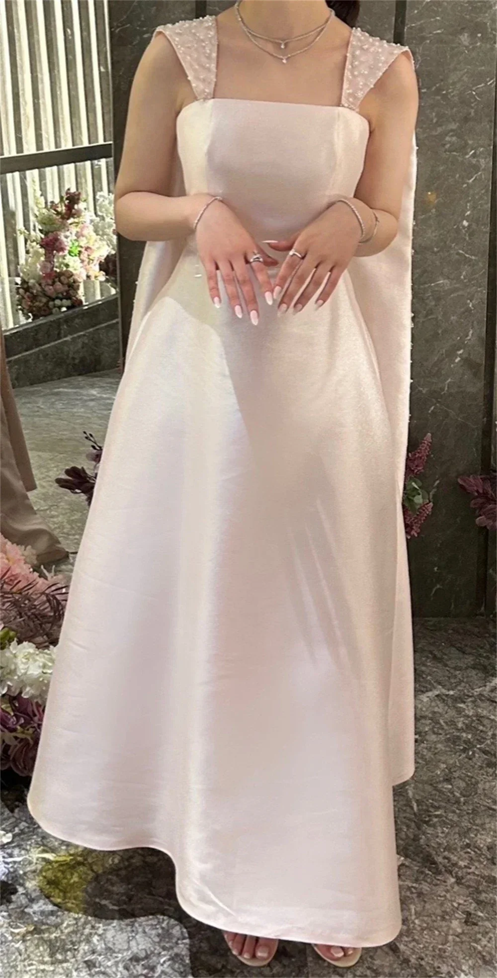 

Customized High Quality Off Shoulder Floor Gown, Simple, Elegant, Unique Design, Personalized Charm, Creating A Noble Beauty Eve