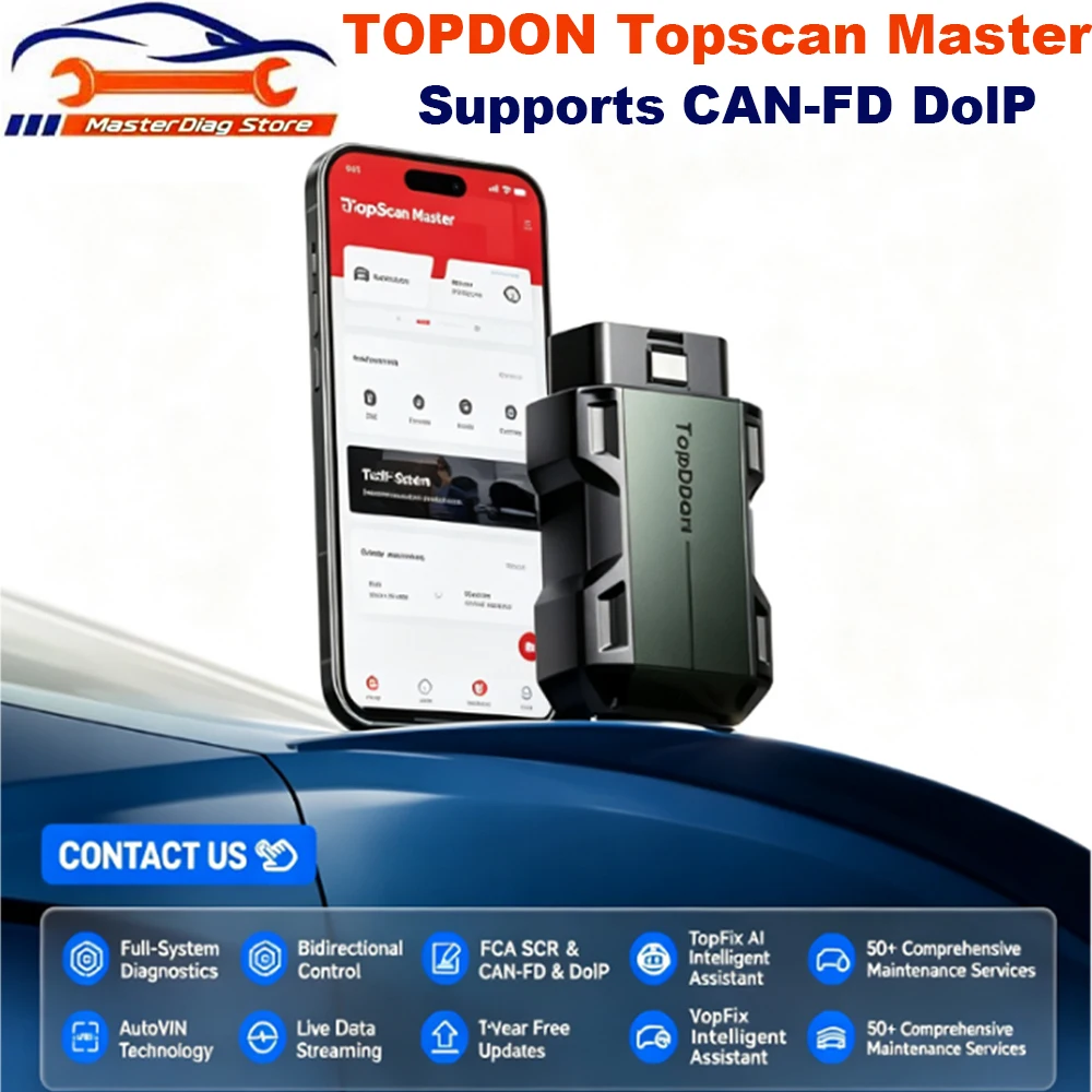 2026 NEW TOPDON TopScan Master Bluetooth OBD2 Code Reader Scanner Smart Diagnostic Tool 30 Reset Service All System Diagnostic