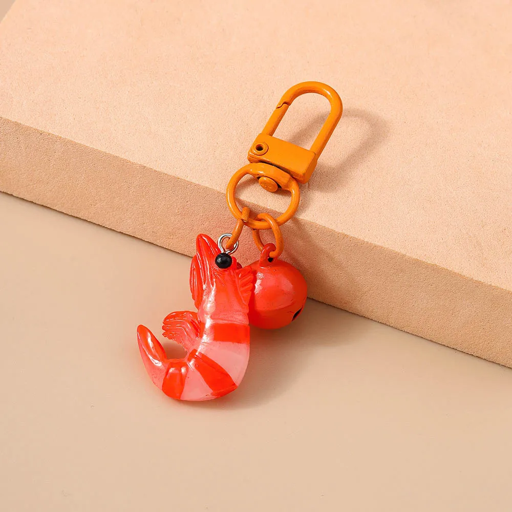 Aihua راتينج لطيف محاكاة الروبيان سلاسل المفاتيح كيرينغ للنساء الرجال الإبداعية حقيبة سيارة مفتاح Airpods صندوق مجوهرات الاطفال اللعب