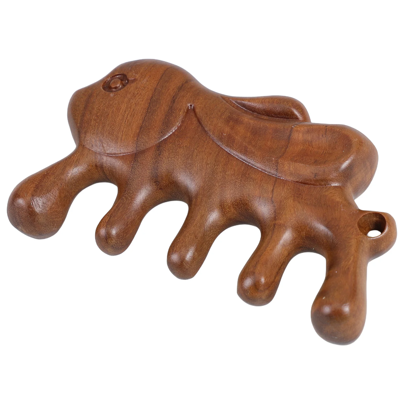 

Handmade Sandalwood Rabbit Gua Sha Scalp Massage Comb Five-Tooth Hair Massager Face Neck Body Relaxation Manual Tool