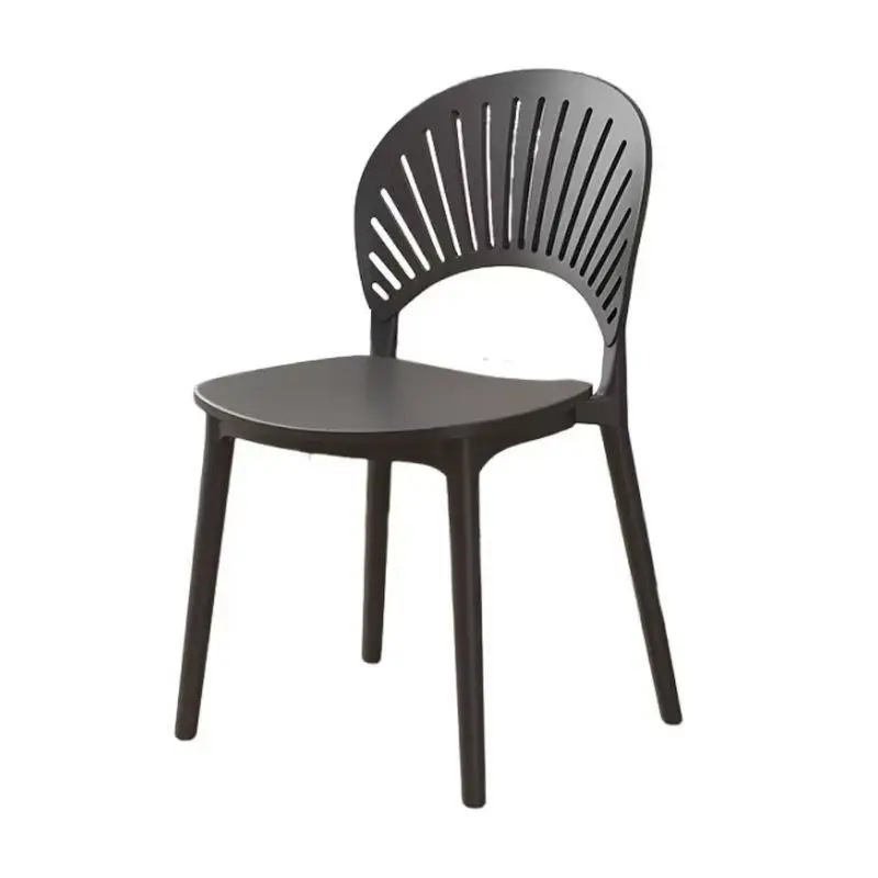 Modern simple household fan-back dining chair, dining room hollow casual shell chair