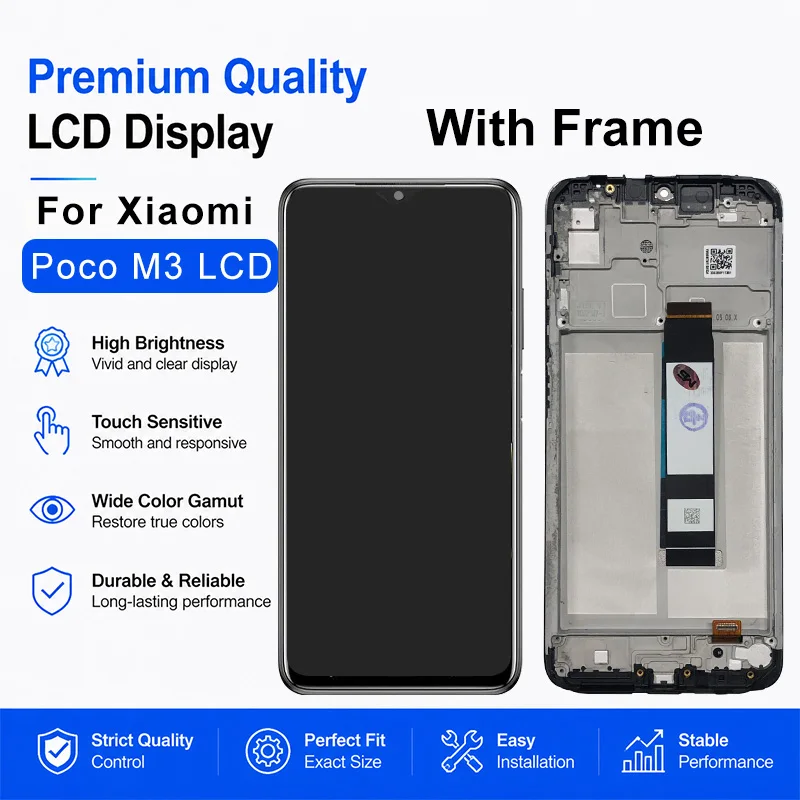 AAA+ New For Xiaomi Poco M3 LCD M2010J19CI Display Touch Screen M2010J19CG Digitizer Assembly For Redmi 9T LCD Replacement Parts