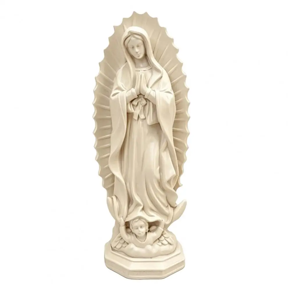 Exotic Home Accessories Lady of Guadalupe Statue Mary Resin Figurine Inspirational Catholic Home Decor Sculpture for Cabinet
