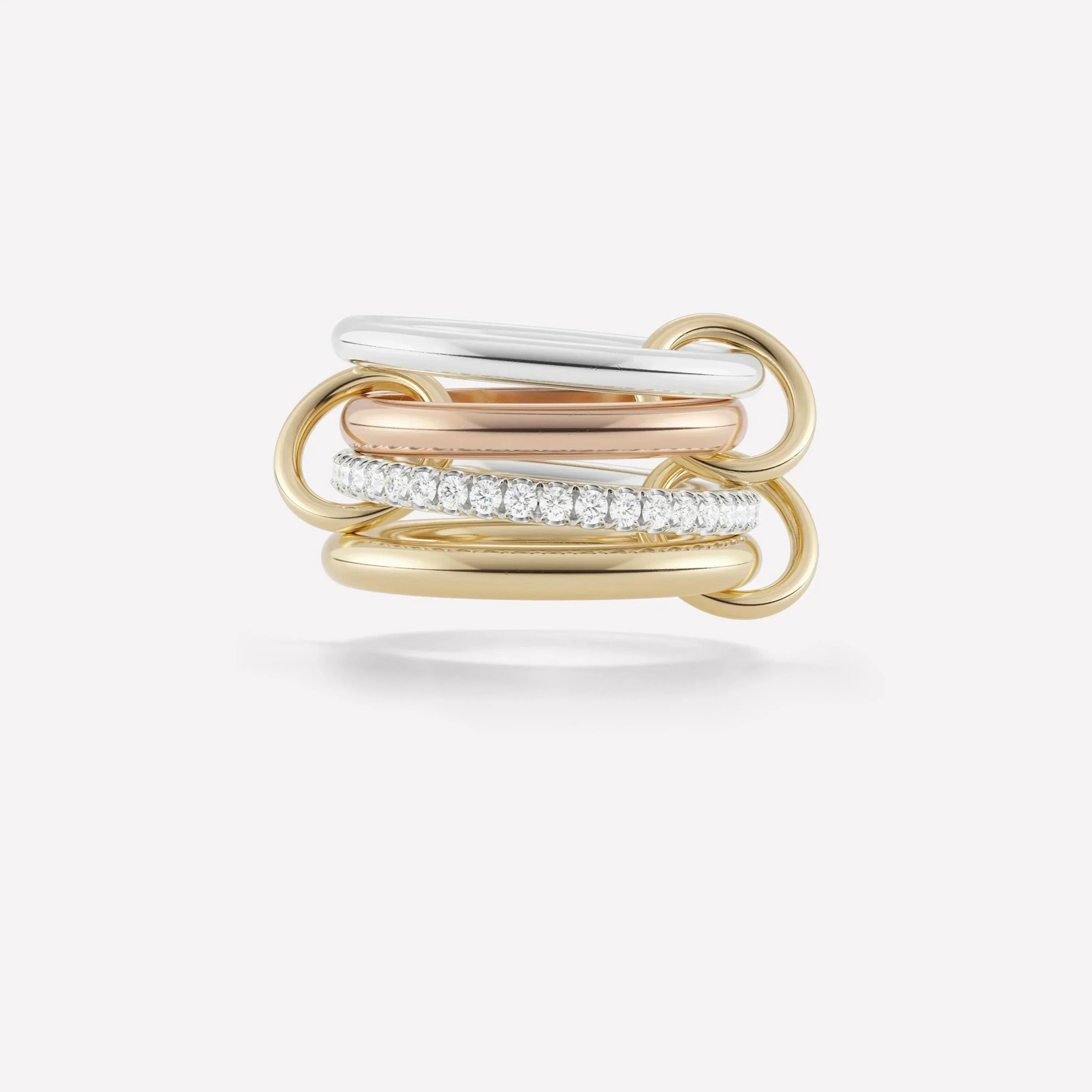 

2025 New Fashion Three Colour Women Full Finger Jewelry Cubic Zirconia Charm Multi Piece Stacking Eternity Band Ring