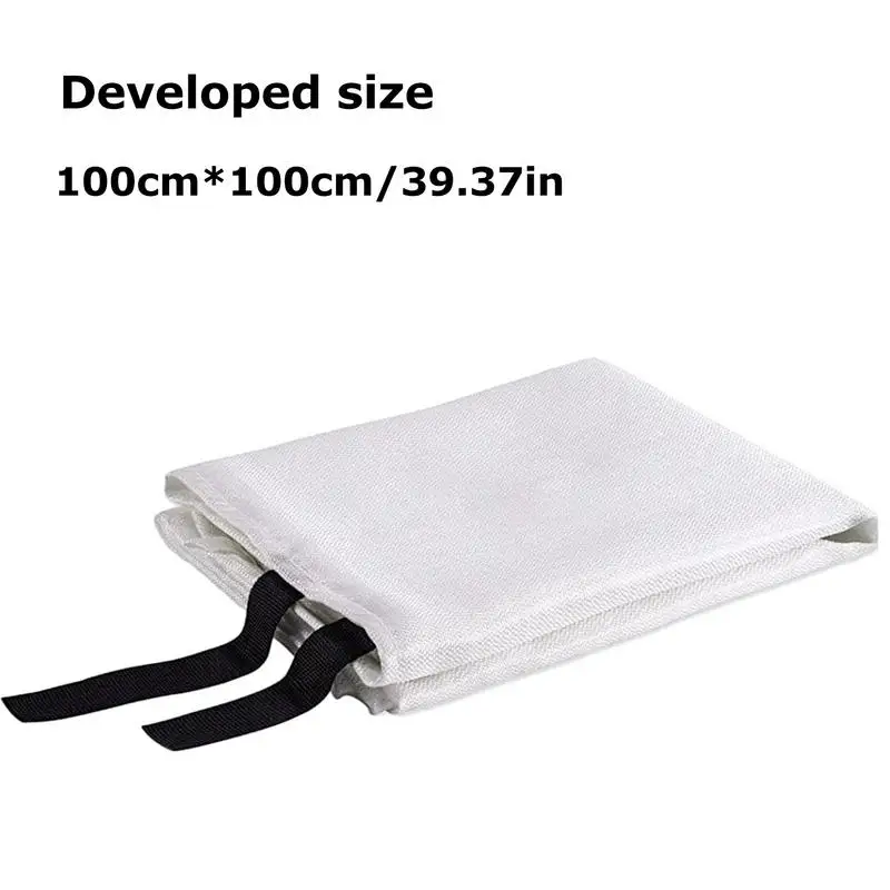 Fire Blanket 1M X 1M Fiberglass Fire Flame Retardant Emergency Survival Safety Cover Fire Emergency Blanket White Fire Shelter