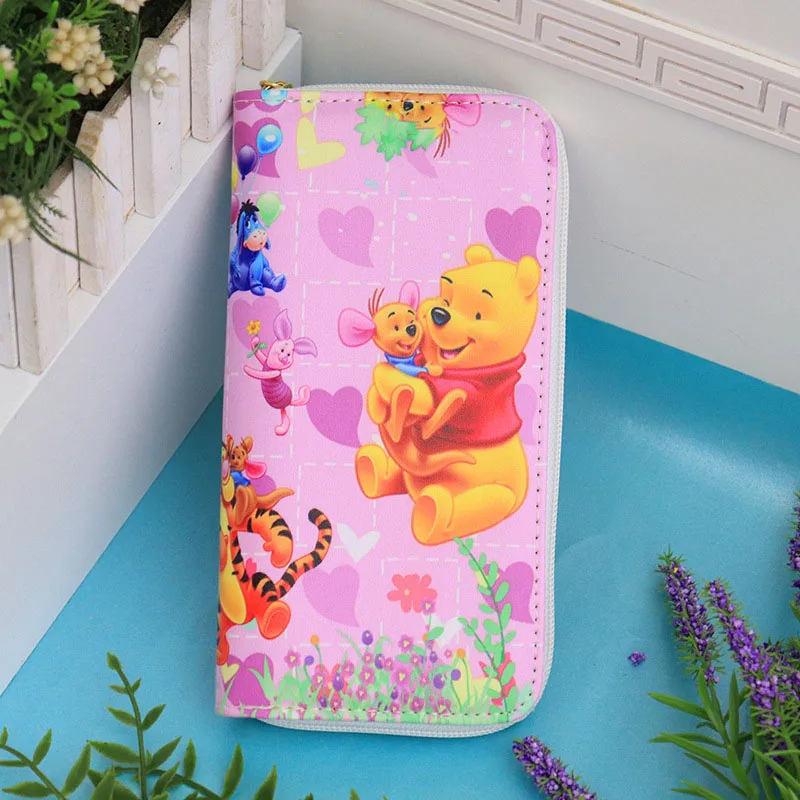 Cartoon Women PU Long Wallet Sweet Winnie Bear Multifunction Wallet Zipper Coin Purse Female Card Holder Clutch