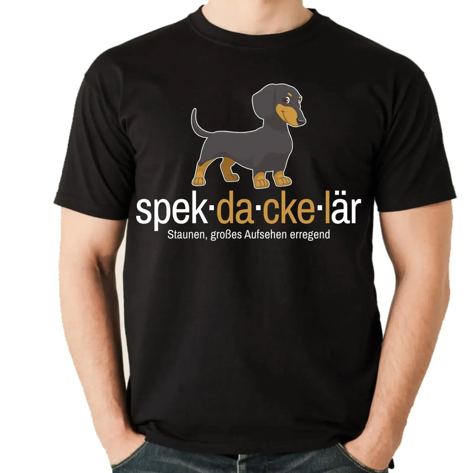 Dackel T Shirt SPEKDACKELÄR Dachshund Rechtschreibung Hund Siviwonder vintage Washed Comfortable streetwear homme
