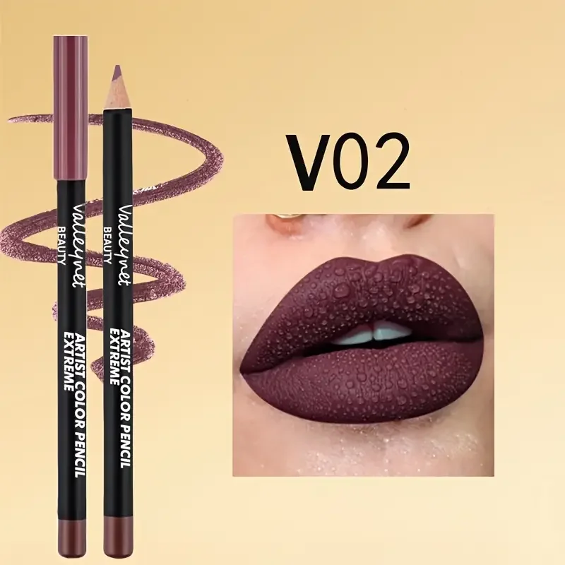 1 PC Waterproof Matte Lip Liner ดินสอยาวนาน,Smudge-Proof Transfer-Resistant Lip แต่งหน้า Non-Drying Velvety FINISH