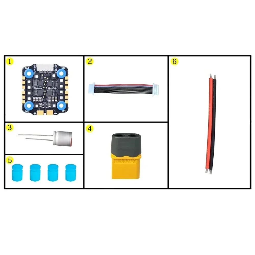 VivaSJHEMCU EM 45A/ 50A 4 In 1 Brushless ESC 2-6S Lipo 20x20mm M4 Efficient For RC FPV Racing Freestyle Drone