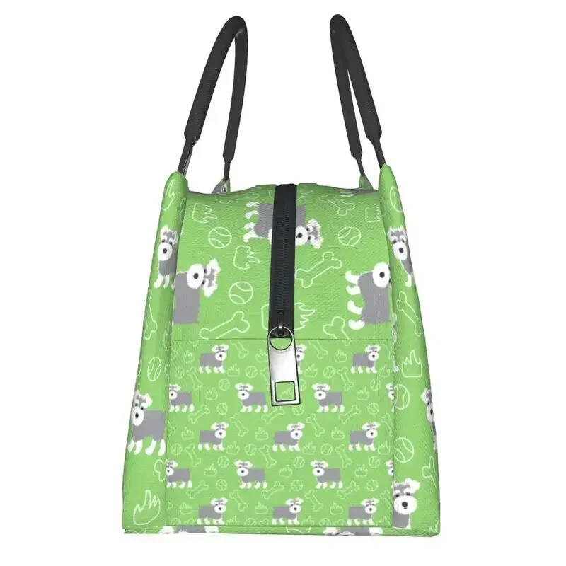 Sacs à lunch isothermes à motif Schnauzer l'inventaire pour l'école et le bureau, boîte à bento isotherme pour femme, étanche, chien mignon