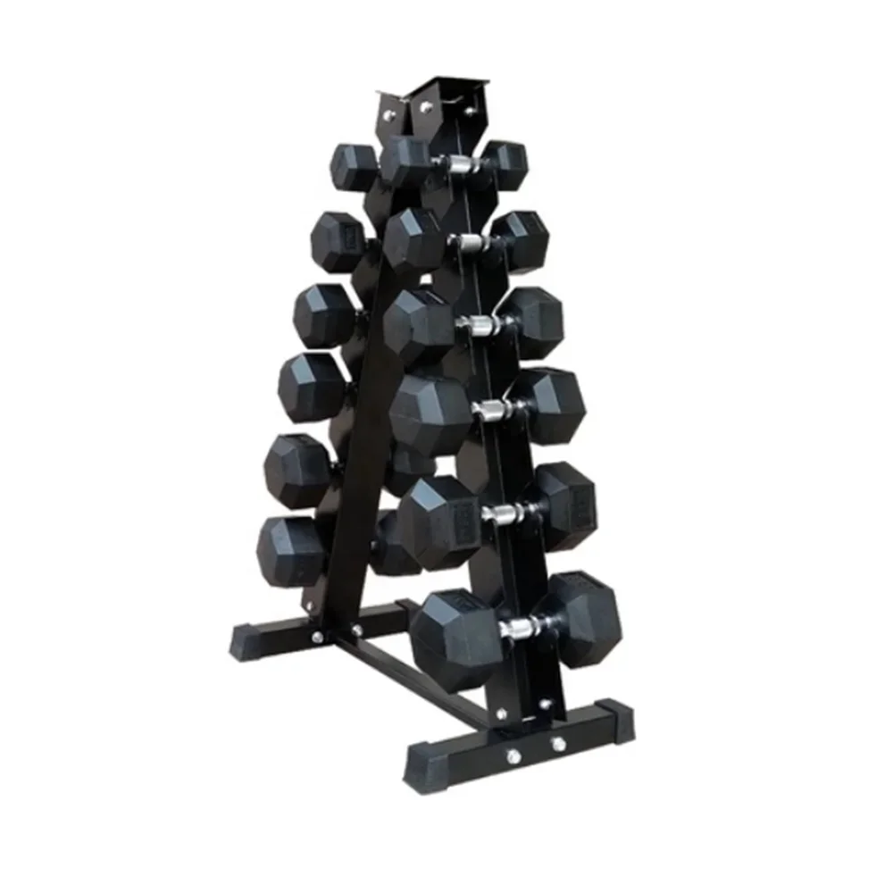 Dumbbell Rack Hexagonal Rubberized Dumbbell Rack Gym Personal Training Studio Equipment Supply