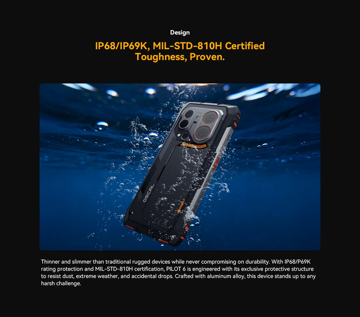 New Blackview Oscal Pilot 6 Rugged Phone 6.78-inch 2.4K 120Hz Display Thermal imaging 4.5W 98dB Speaker 10000mAh Cellphone