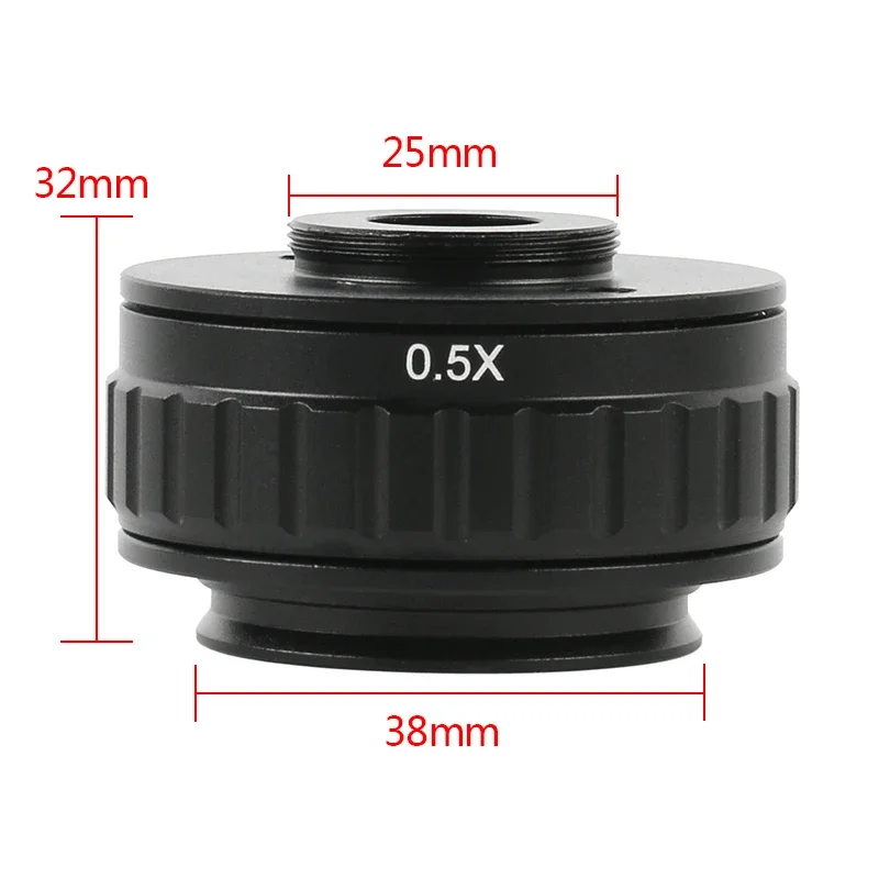 Imagem -03 - Lente Adaptadora 035x 05x 1x Tubo Foco Ajustável 38 mm para Montagem c Adaptador de Câmera de Microscópio Estéreo Trinocular