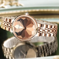 Orologi da donna orologi da polso al quarzo con specchio di diamanti di moda di lusso popolare striscia di acciaio impermeabile da donna splendida Reloj Para Mujer